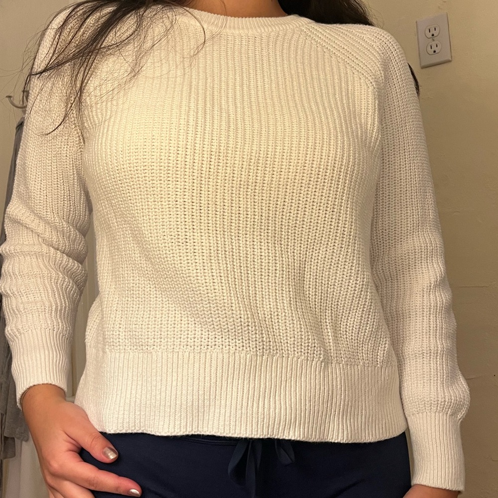 J. Crew Women's White Crew Neck Sweater